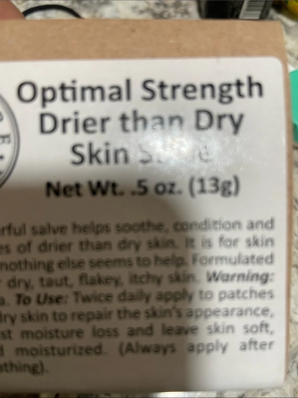 Optimal Strength Skin Salve - Neutral Brown Box